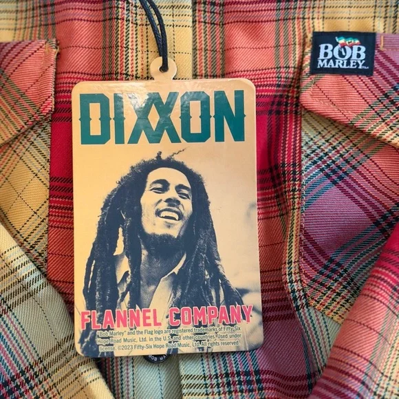 DIXXON Bob Marley Plaid Flannel Shirt - Picture 2 of 3